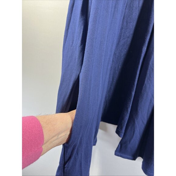 Talbots Woman Jacket Size 3X Plus Solid Blue Deep Pockets Soft Thick Long Sleeve - Picture 7 of 11